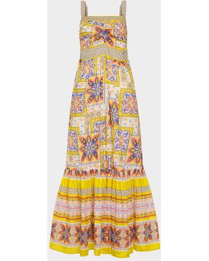 Ramy Brook Alora Printed Cotton Maxi Dress - Yellow