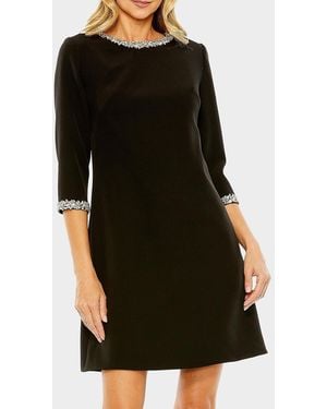 Mac Duggal Embellished A-Line Cocktail Dress - Black