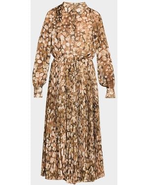 Cara Cara Finch Drawstring-Waist Midi Dress - Natural