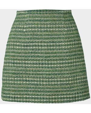 Carolina Herrera Tweed Mini Skirt - Green