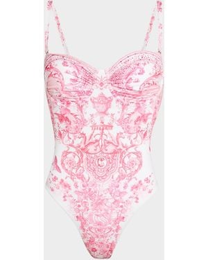 CAMILLA Ruched Underwire One-Piece Swimsuit - Pink