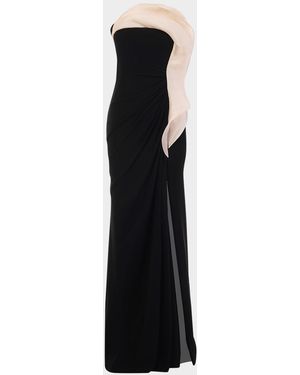 Gaurav Gupta Ruffle Drape Strapless Gown - Black