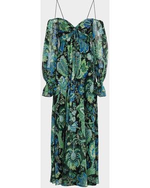 Emanuel Ungaro Kelsey Floral-Print Chiffon Maxi Dress - Green