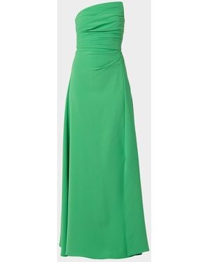 Shoshanna Vicki Strapless Pleated A-Line Gown - Green