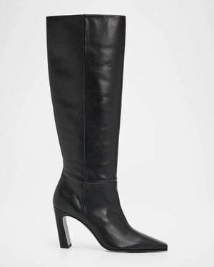 Stuart Weitzman 85Mm Stassi Leather Knee-High Boots - Black