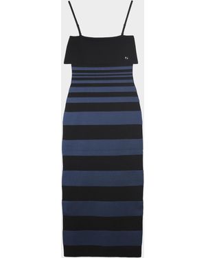 Ph5 Daphne Striped Bandage Midi Dress - Blue