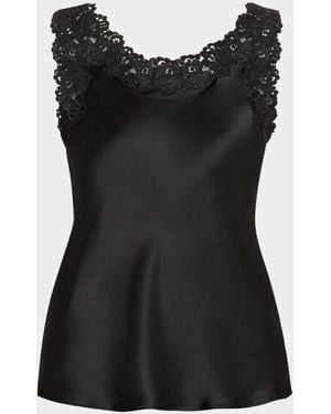 Natori Rose Parfait Lace-Trim Cami - Black