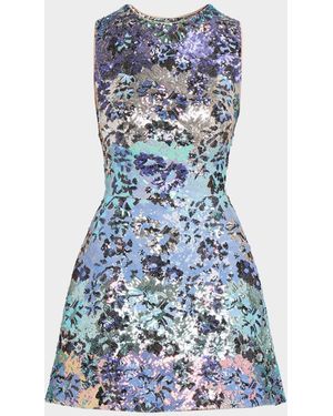 HELSI Daria Ombre Sequin Floral Mini Dress - Blue