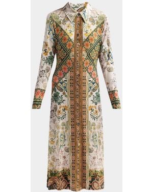 Johnny Was The Janie Favorite Solana Printed Midi Shirtdress - Natural