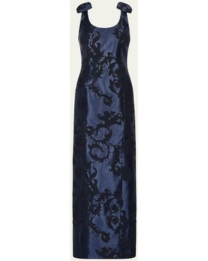 MILLY Kaelynn Floral Jacquard Dress - Blue