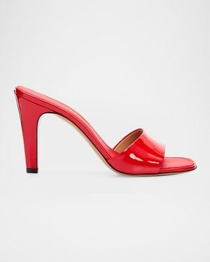 Ferragamo 95Mm Tatiana Leather Mules - Red
