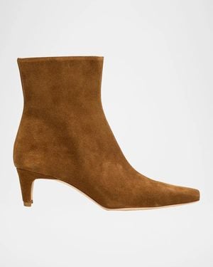 STAUD Wally 60Mm Leather Ankle Boots - Brown