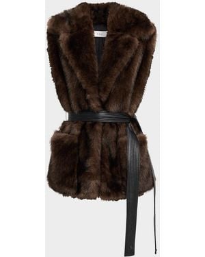 A.L.C. Devon Faux Fur Vest - Black