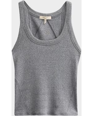Rag & Bone The Essential Rib Wide String Tank - Gray