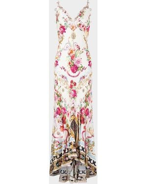 CAMILLA Torero Libertine Bias-Cut Silk Slip Dress - White