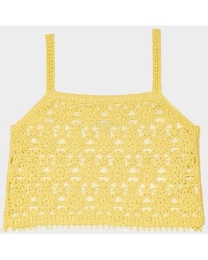 Maje Must Crochet Tank Top - Yellow