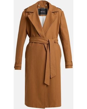 Kiton Belted Wrap Trench Coat - Brown