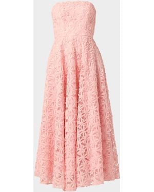 Shoshanna Strapless Floral Applique Maxi Dress in Natural | Lyst