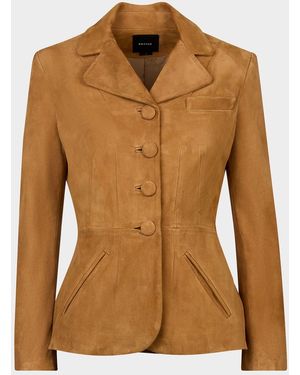 Smythe Shrunken Suede Single-Breasted Blazer - Brown