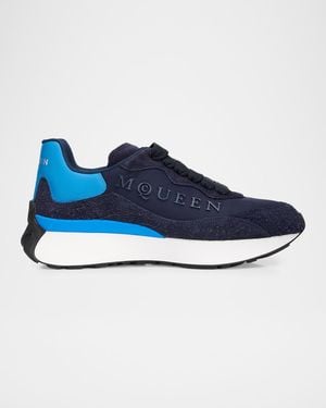 McQueen Sprint Runner Suede Low-Top Sneakers - Blue