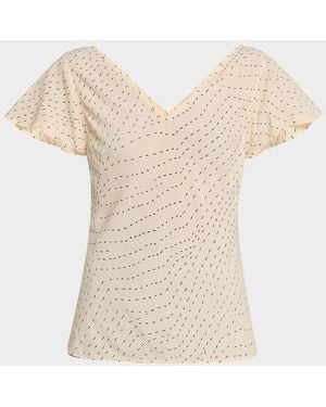 Rag & Bone Yvonne V-Neck Top - Natural