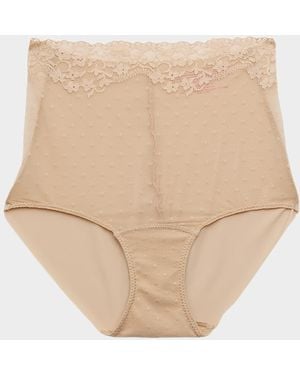 Commando Double Take High-Rise Lace Briefs - Natural