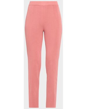 Misook Nancy Mylana Knit Slim-Leg Pants - Pink