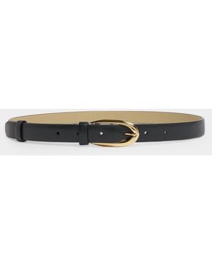 Givenchy Round Buckle Leather Belt, 20Mm - Natural