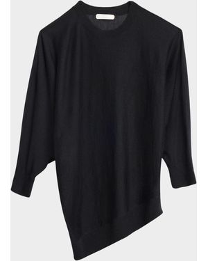 Co. Asymmetrical Cashmere Knit Pullover - Black