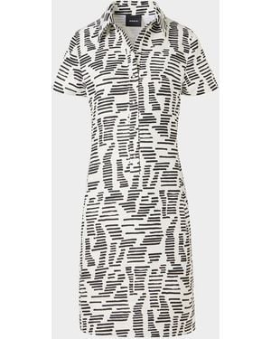 Akris Dance Movements Linen Toile Polo Dress - White