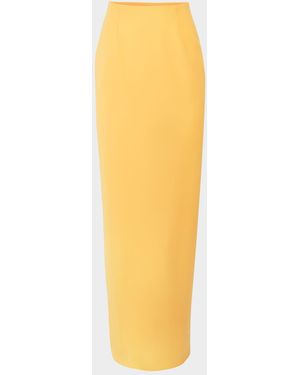 Carolina Herrera Wool-Stretch Maxi Column Skirt - Yellow