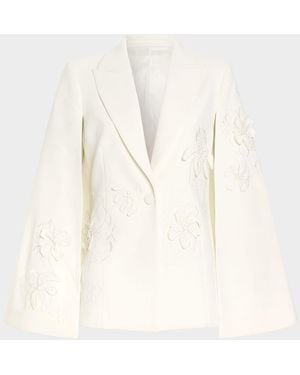 Ramy Brook Rosalinda Embellished Cape Jacket - Natural