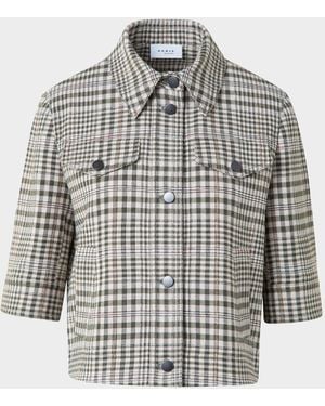 Akris Punto Cotton-Blend Check Short Jean Jacket - Multicolor