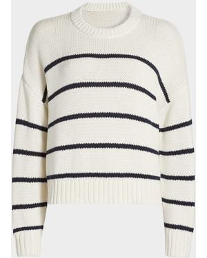 Jenni Kayne Chloe Striped Cotton Crewneck Sweater - Natural