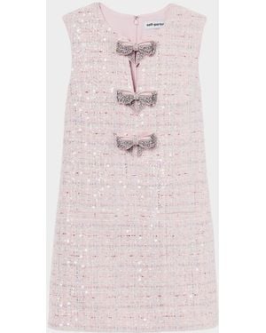 Self-Portrait Ruched Twist-Front Jersey Midi Dress - Pink