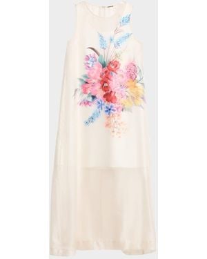 Tahari Alexis Sleeveless Floral-Print Maxi Dress - Pink