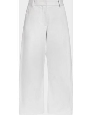 Twp Slouchy Bf Stretch-Cotton Wide-Leg Pants - White