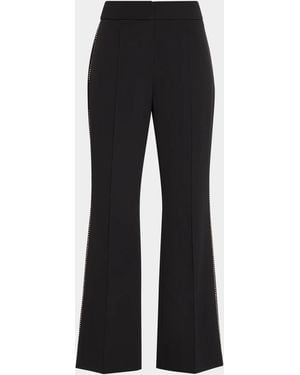 Tahari Margaret Embellished-Trim Pants - Black