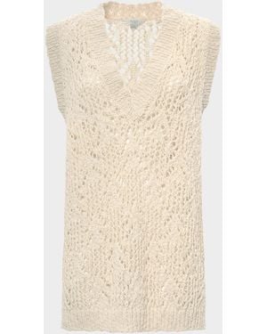 Malo Cotton Flamme Knit Tank Top - Natural