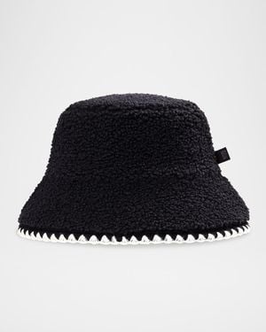 UGG Fluff Faux-Fur Scalloped Bucket Hat - Black