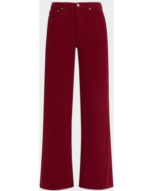 RE/DONE Studded Wide Flare Corduroy Pants - Red