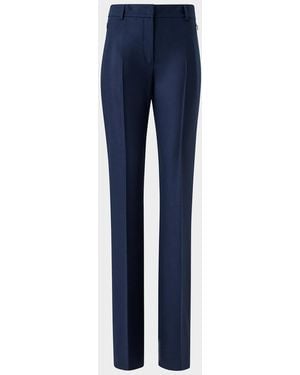 Akris Marilyn Wool Stretch Flannel Bootcut-Leg Ankle Pants - Blue