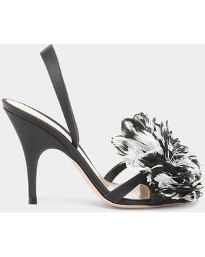 Gianvito Rossi Winter Garden 95Mm Crepe Satin Slingback Sandals - Metallic