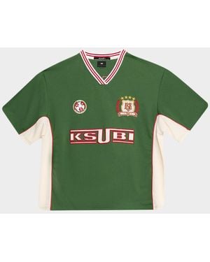 Ksubi Jersey-Printed V-Neck T-Shirt - Green