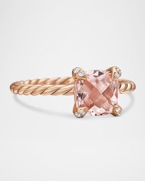 David Yurman Chatelaine Ring With Morganite And Diamonds - Pink