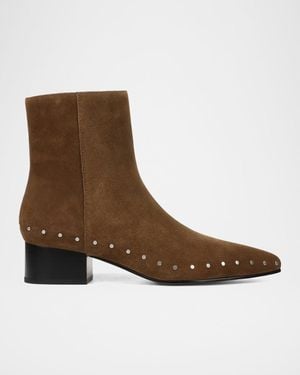 Vince 40Mm August Studded Suede Ankle Boots - Brown