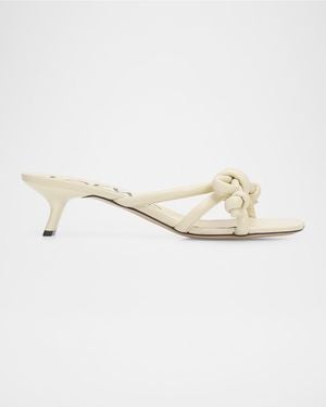 Loewe 45Mm Flamenco Leather Knot Sandals - Natural