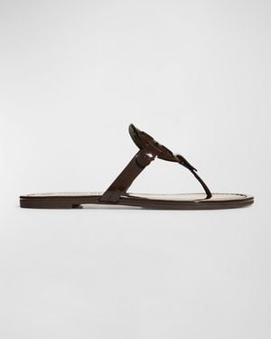 Tory Burch Miller Patent Leather Sandals - Brown