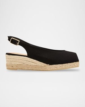 Castañer Dosalia Canvas Wedge Espadrilles - Black
