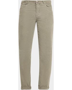 Brunello Cucinelli Apos;S Micro-Corduroy Straight Leg Five-Pocket Pants - Natural